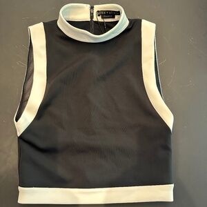 alice and olivia classics cropped turtle neck top